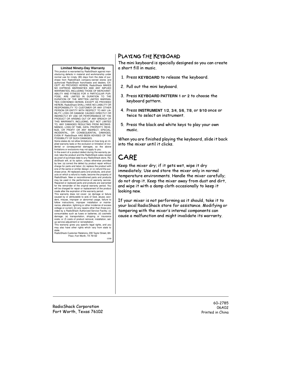 Radio Shack 60-2785 manual 42C6, =2J?8ïE96ï6J3@2C5, ORRNLQJ#QHZ1, 5DGLR6KDFN#&RUSRUDWLRQ 