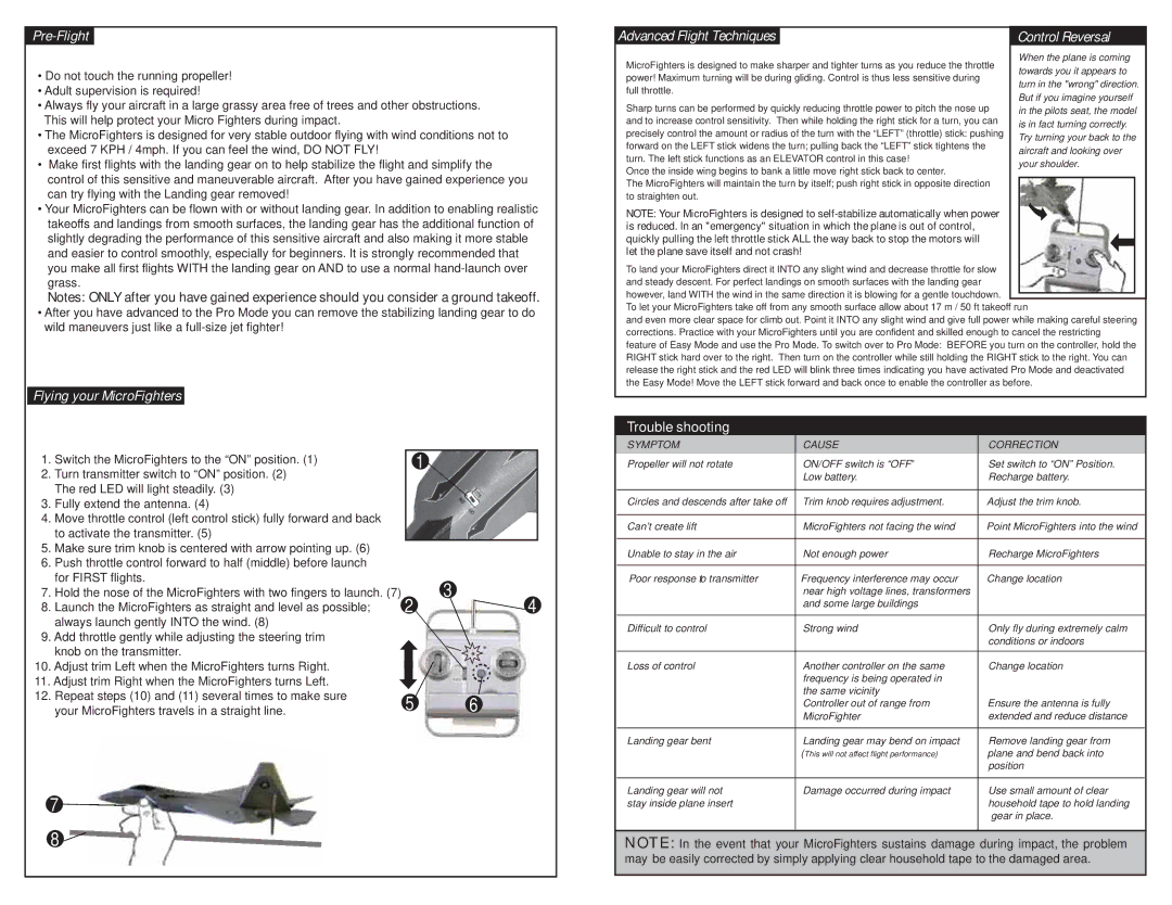 Radio Shack 60-479 warranty Control Reversal 