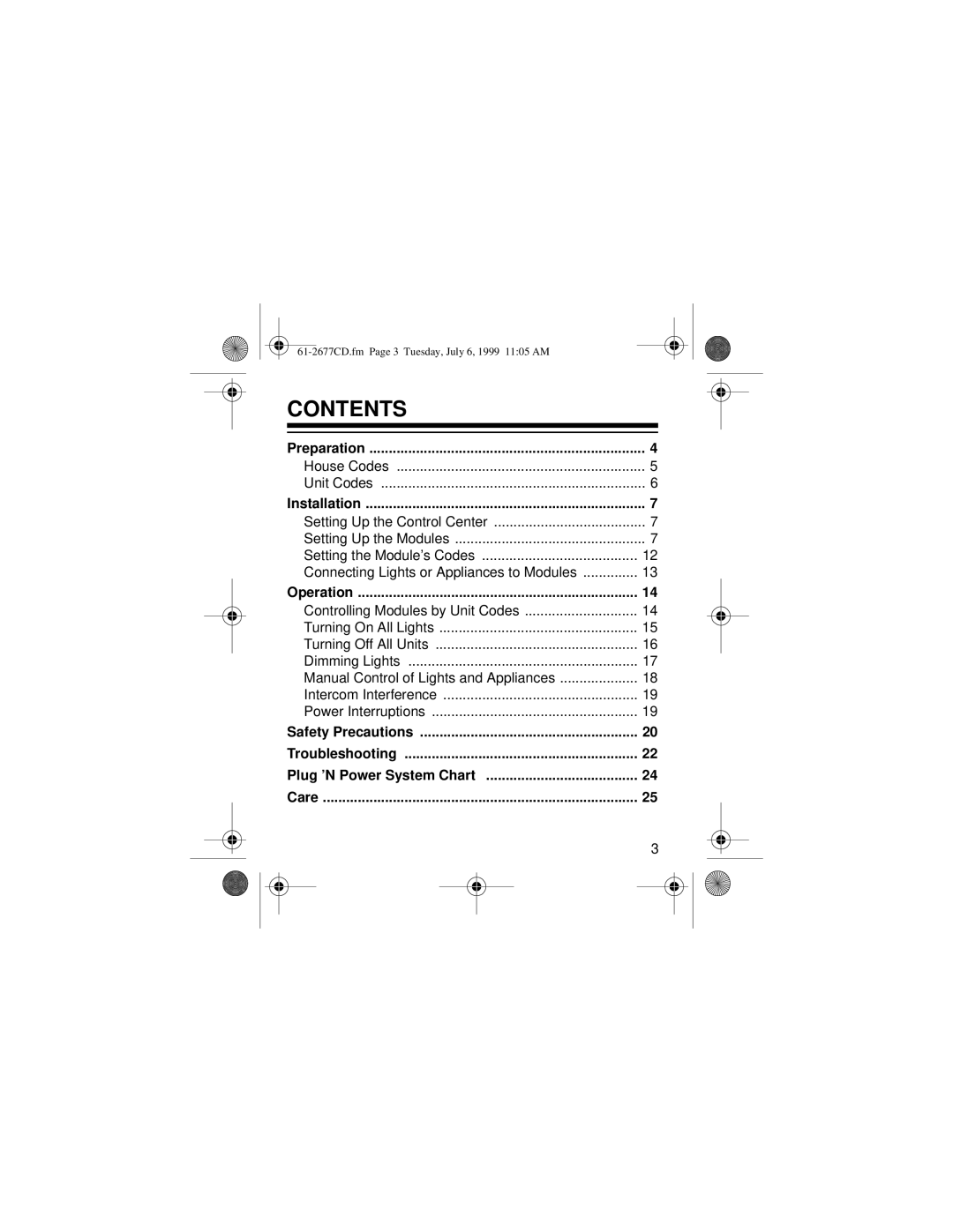 Radio Shack 61-2677C owner manual Contents 