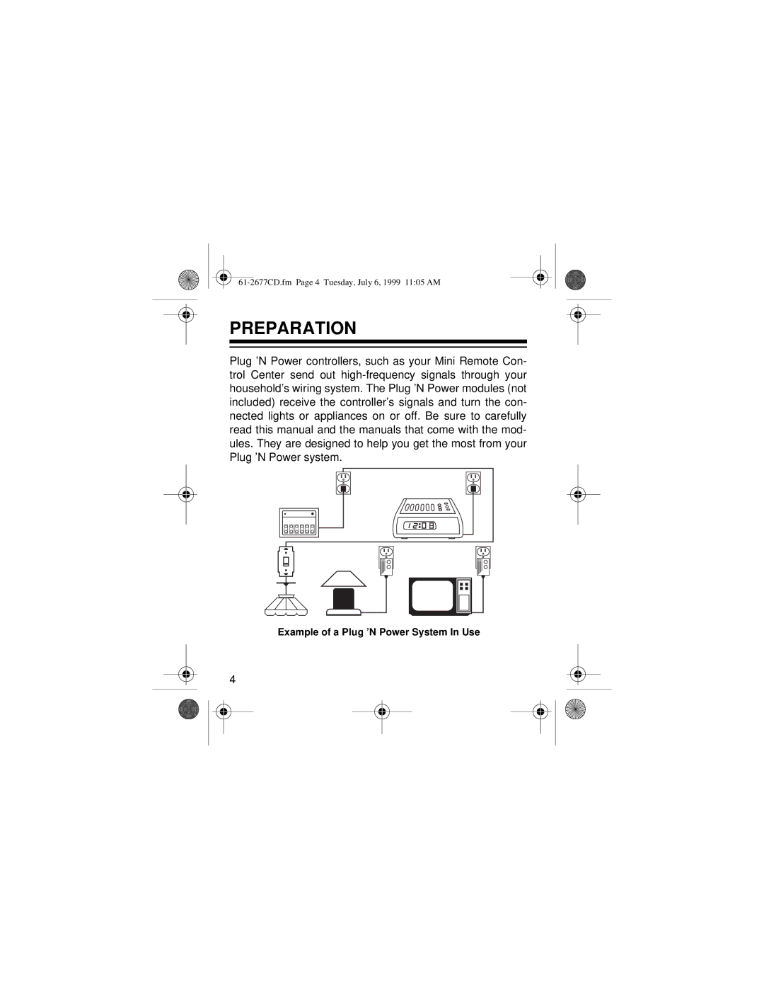 Radio Shack 61-2677C owner manual Preparation 