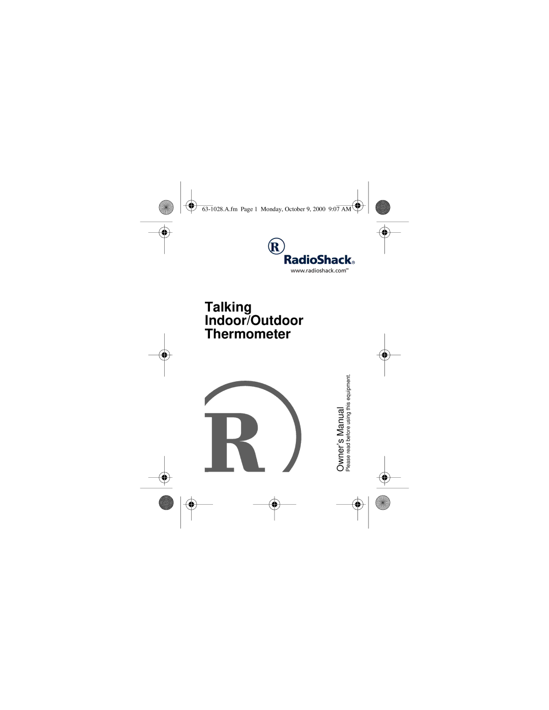 Radio Shack 63-1028 owner manual Talking Indoor/Outdoor Thermometer 