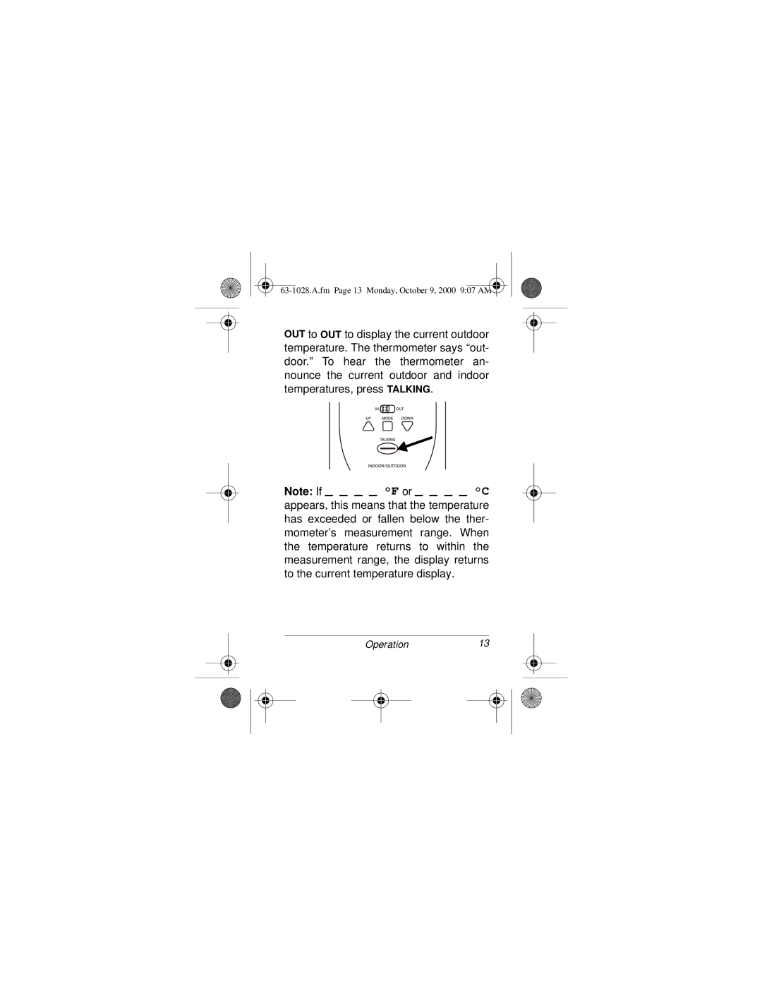 Radio Shack 63-1028 owner manual Operation13 