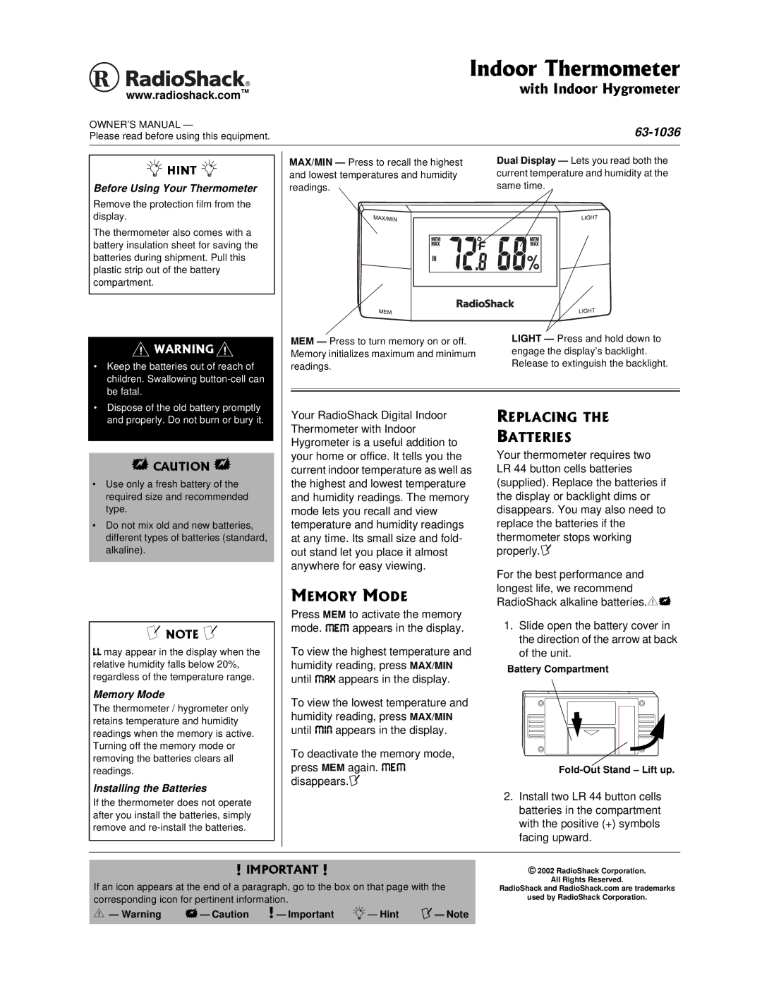 Radio Shack 63-1036 owner manual 14/1, 42.#%+06* $#664+5, #76+10, ±016± 