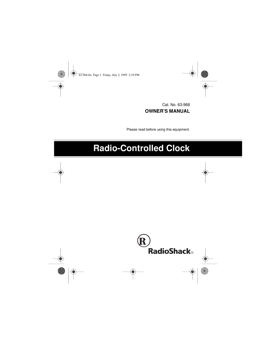 Radio Shack 63-968 owner manual Radio-Controlled Clock 