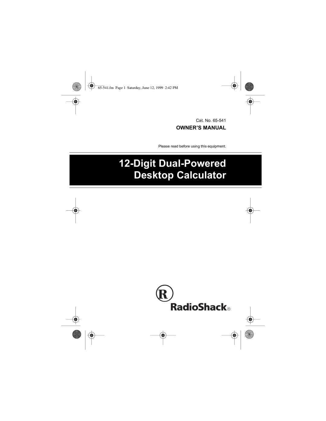 Radio Shack 65-541 manual ÌëðLJLWýXDOð3RZHUHG HVNWRSý&DOFXODWRU 