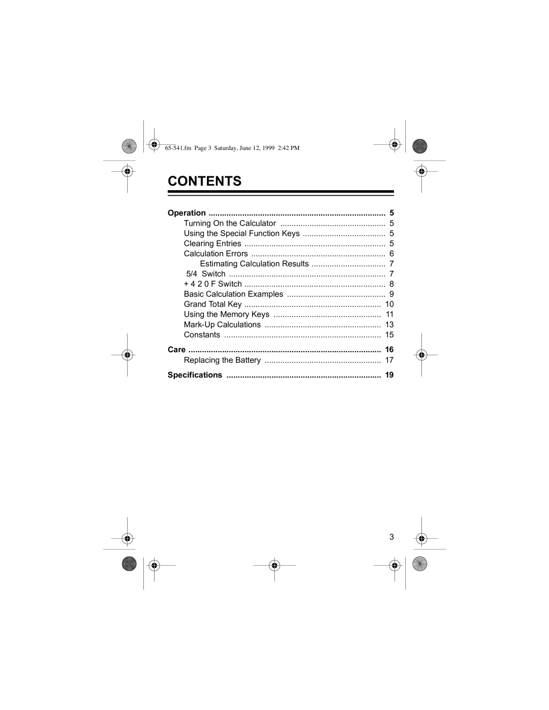 Radio Shack 65-541 manual 217176ý 