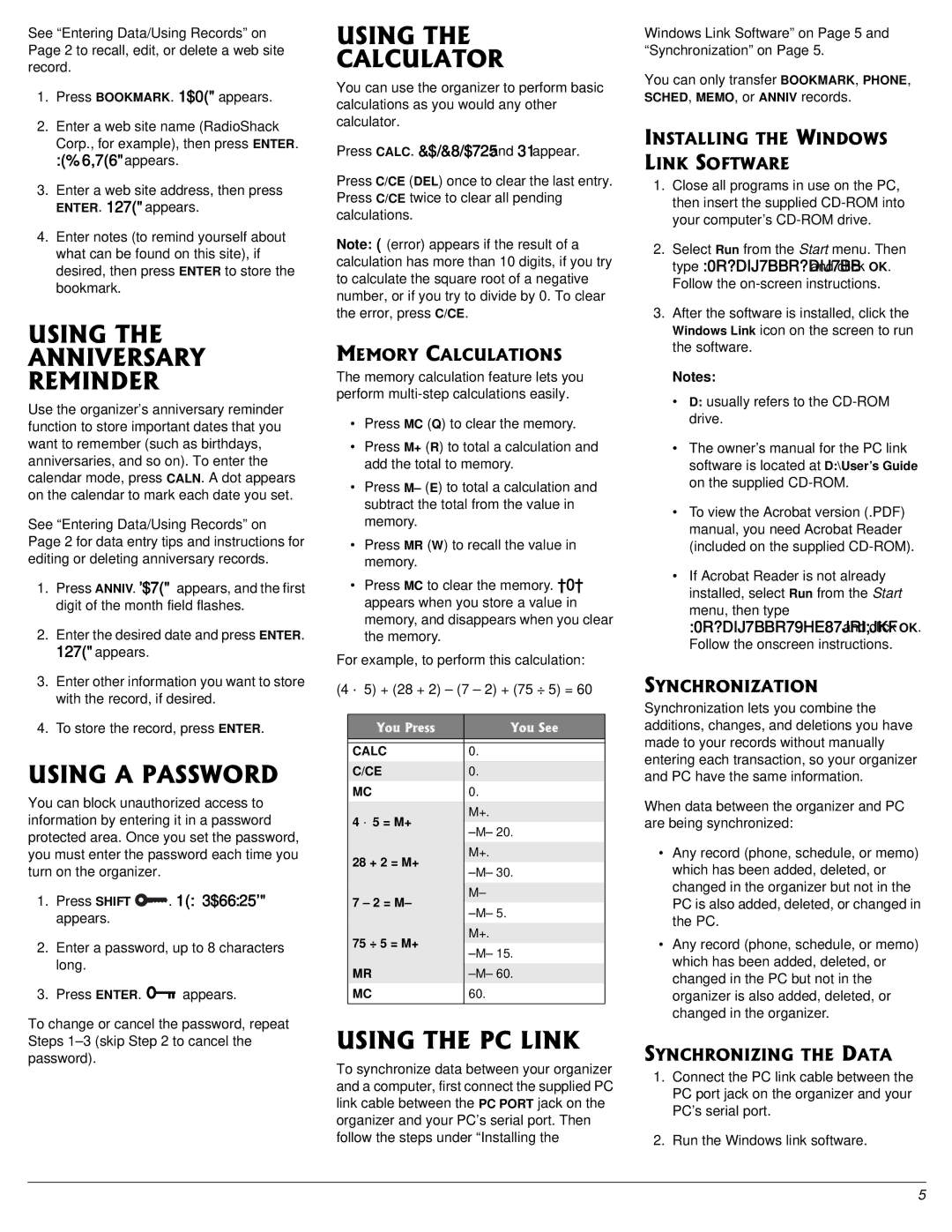 Radio Shack 65-717 owner manual 75+06* #00+845#4 4/+0&4, 75+0#2#55914, 75+06* %#.%7.#614, 75+06*2%.+0 