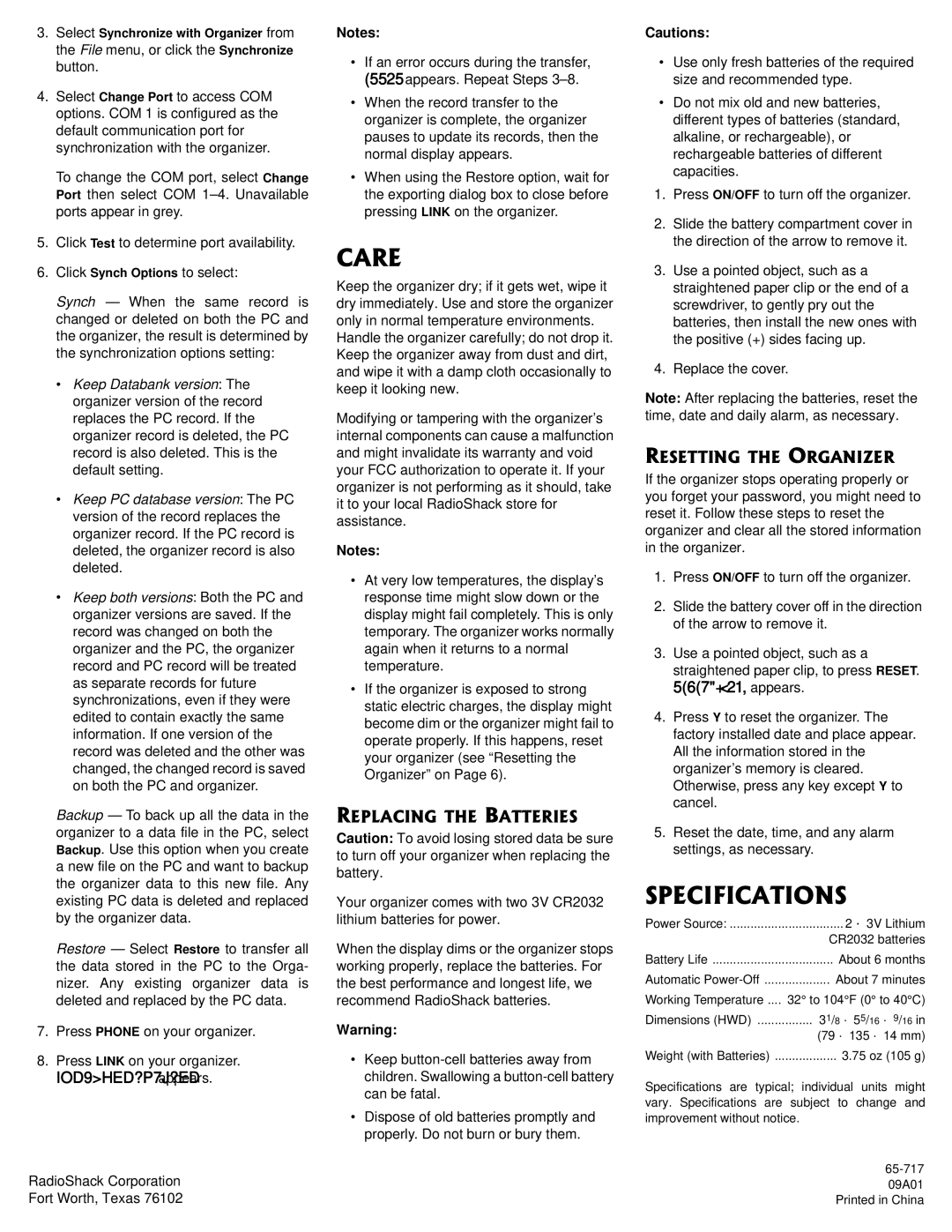 Radio Shack 65-717 owner manual 52%++%#6+105, 42.#%+06*$#664+5, 4566+06*14#0+4, IOD9HED?P7J?ED appears, 567+21, appears 