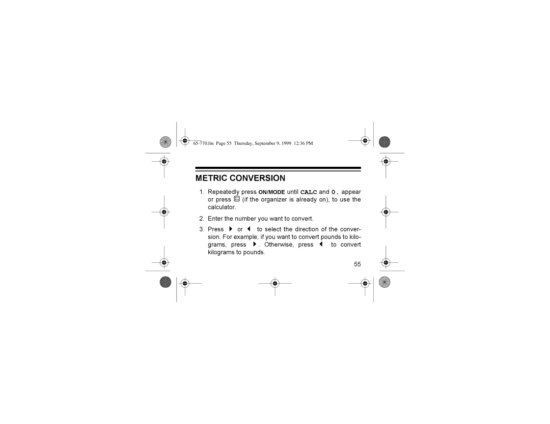 Radio Shack 65-770 075,&#&21956,21, QWHU#WKH#QXPEHU#\RX#ZDQW#WR#FRQYHUW1, Fm Page 55 Thursday, September 9, 1999 1236 PM 