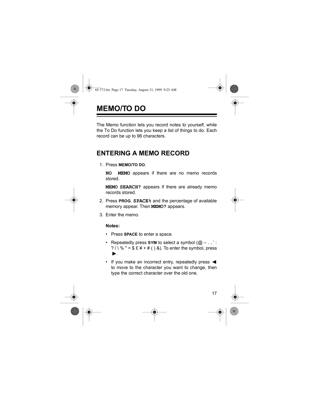 Radio Shack 65-773 manual 002272#2, 175,1*#$#002#5&25, Fm Page 17 Tuesday, August 31, 1999 925 AM 