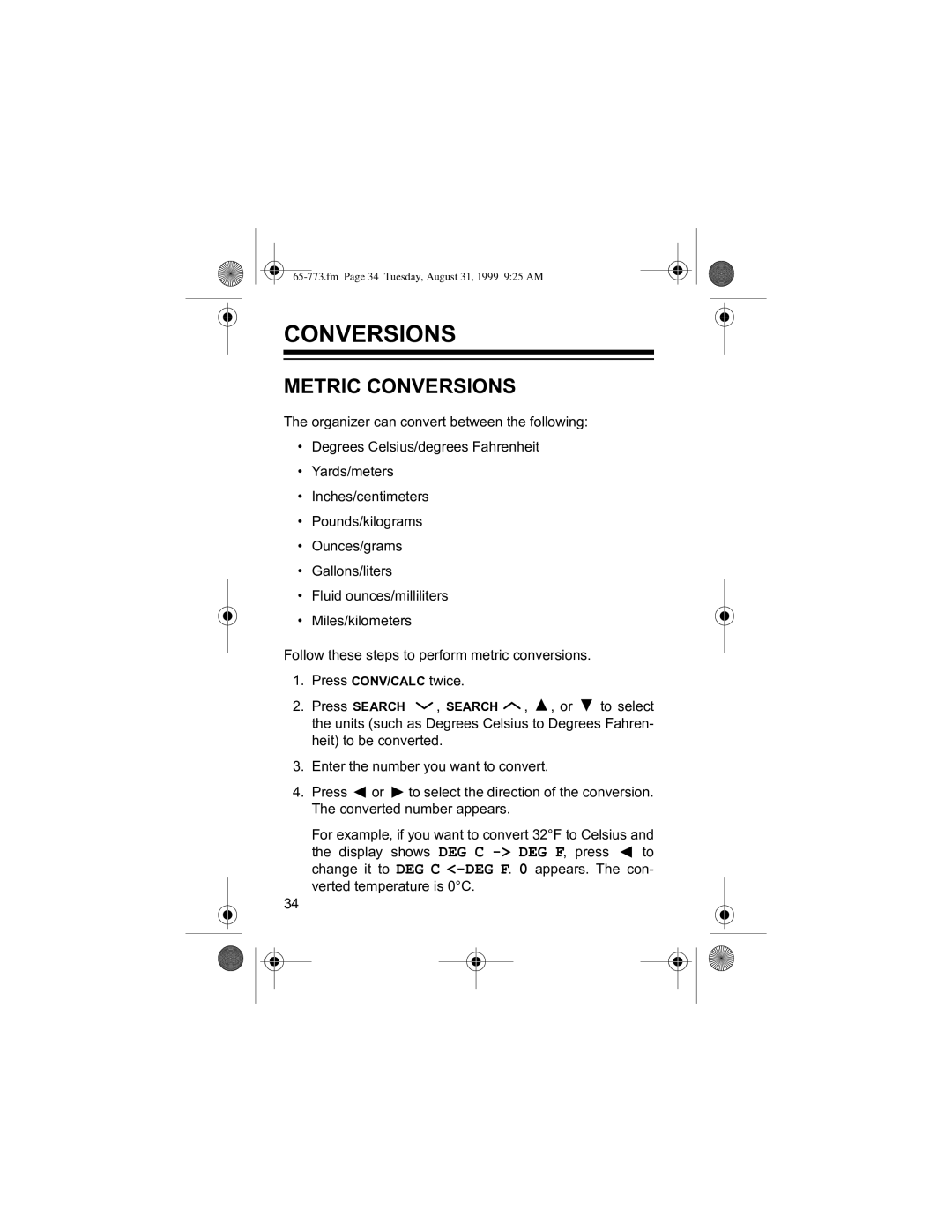 Radio Shack 65-773 manual 075,&#&21956,216, 41 3UHVV#&2192&$/&#WZLFH1, QWHU#WKH#QXPEHU#\RX#ZDQW#WR#FRQYHUW1 