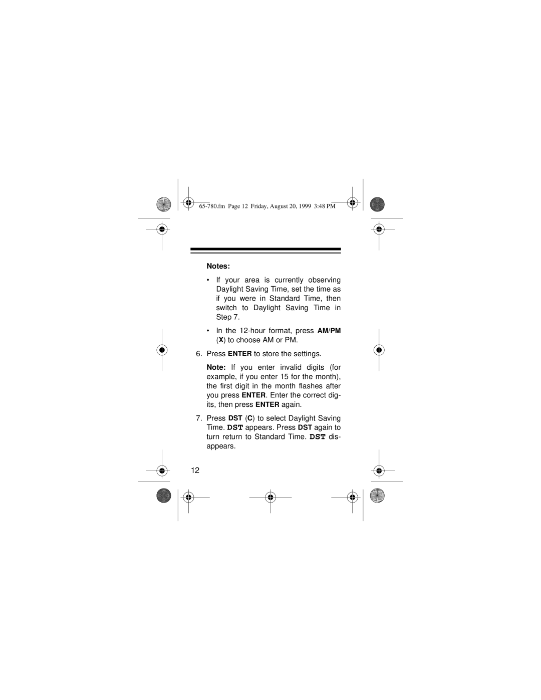 Radio Shack 65-780 owner manual Fm Page 12 Friday, August 20, 1999 348 PM 