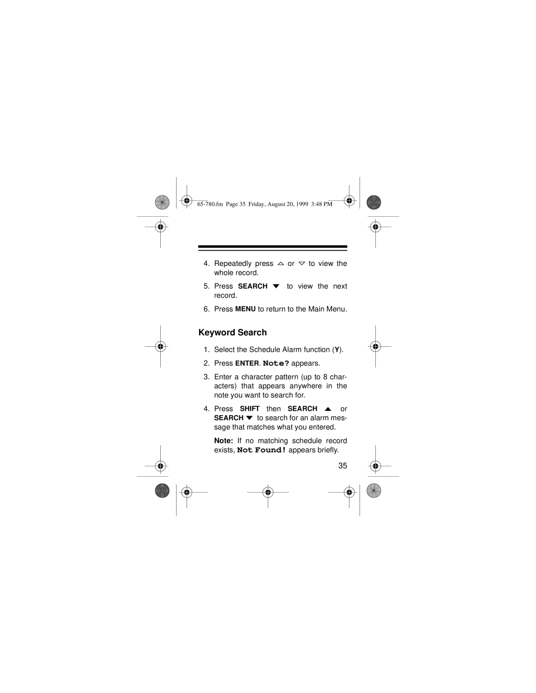 Radio Shack 65-780 owner manual Fm Page 35 Friday, August 20, 1999 348 PM 