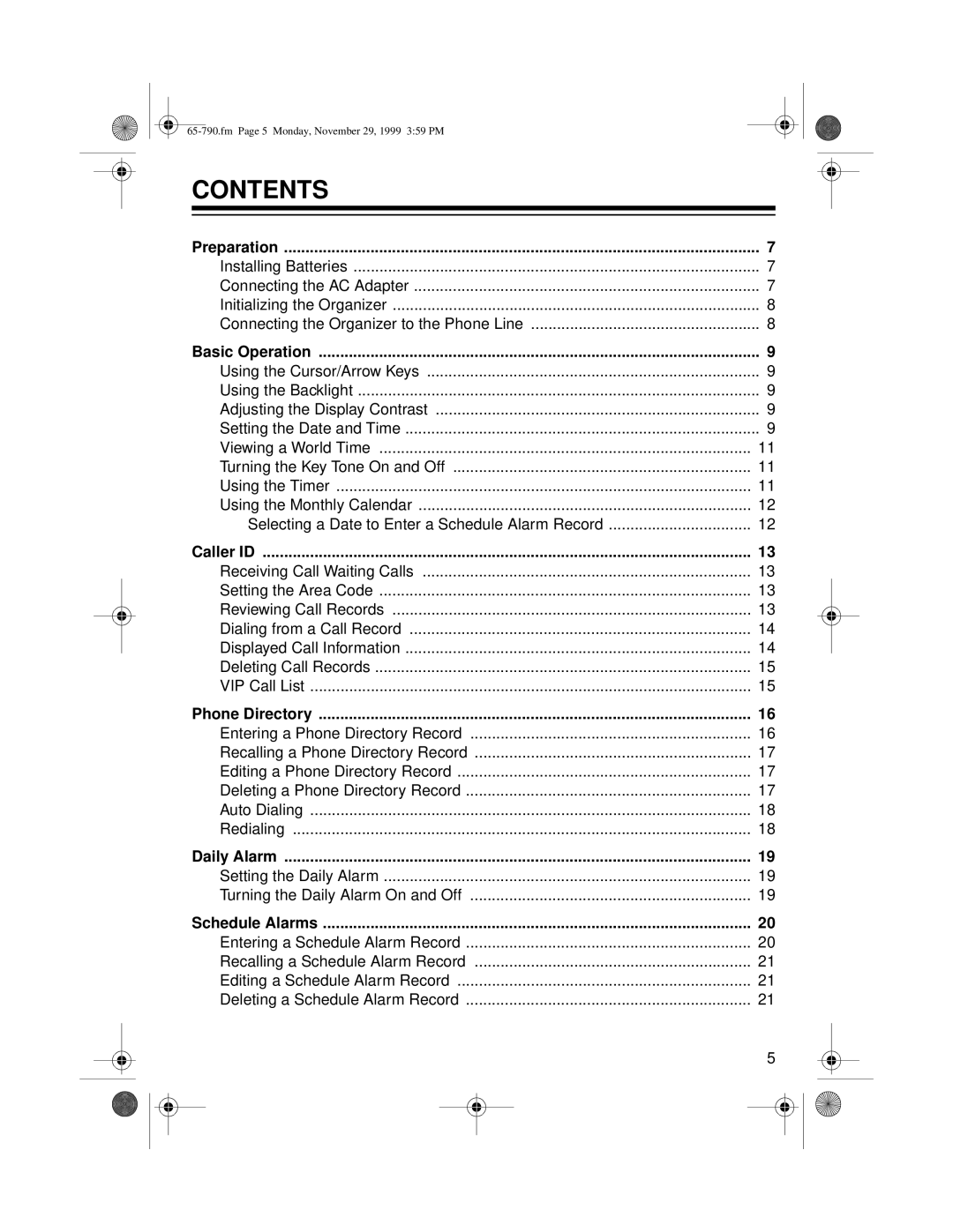 Radio Shack 65-790 owner manual Contents 