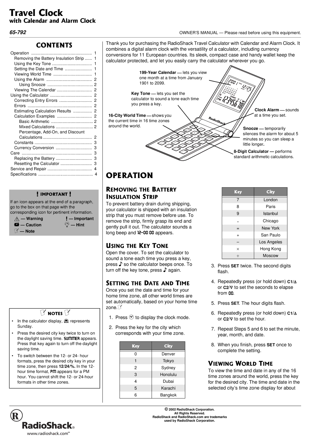 Radio Shack 65-792 owner manual 124#6+10, 18+06*$#664 +057.#6+10564+2, 75+06*-610, 566+06*&#6#0&6+, +9+0914.&6+ 