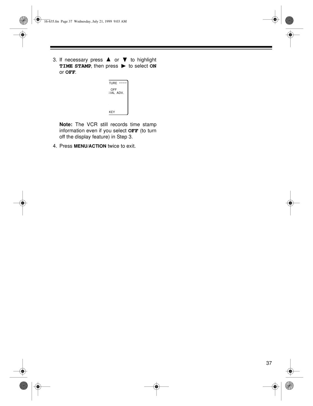 Radio Shack 66 owner manual Press MENU/ACTION twice to exit 