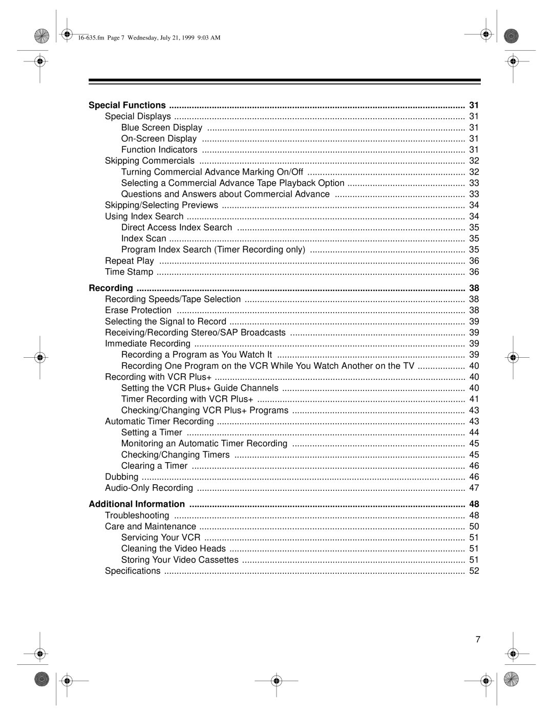 Radio Shack 66 owner manual Blue Screen Display On-Screen Display Function Indicators 