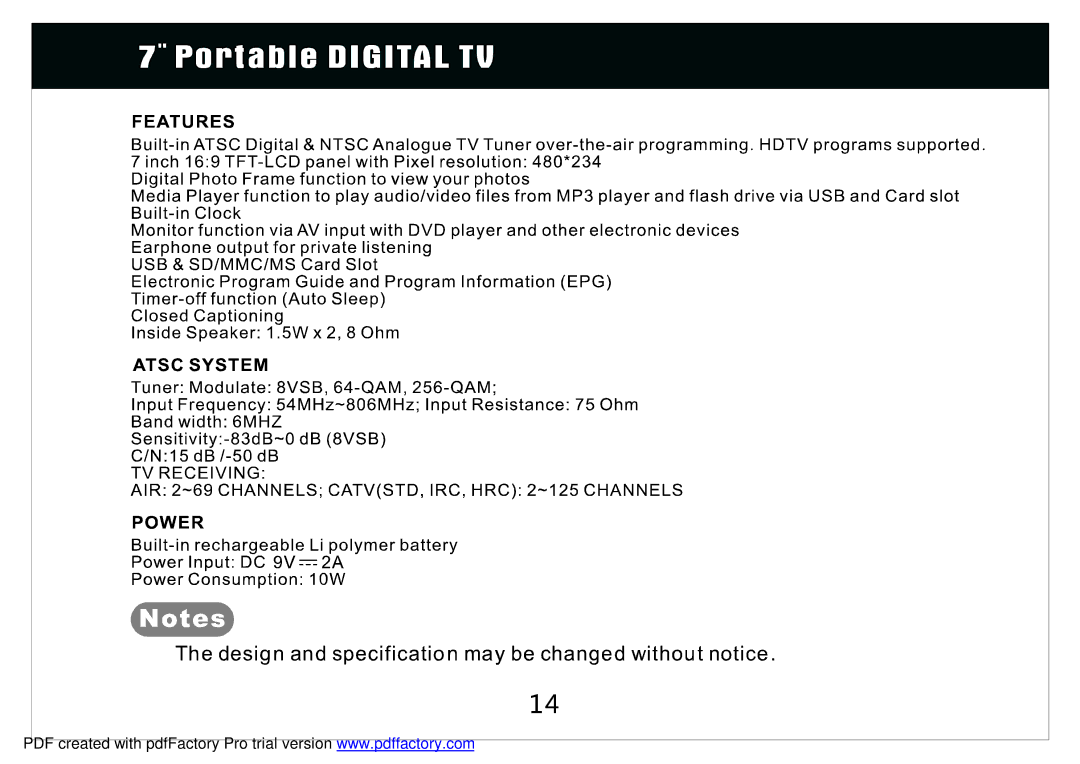 Radio Shack 780PTV manual 