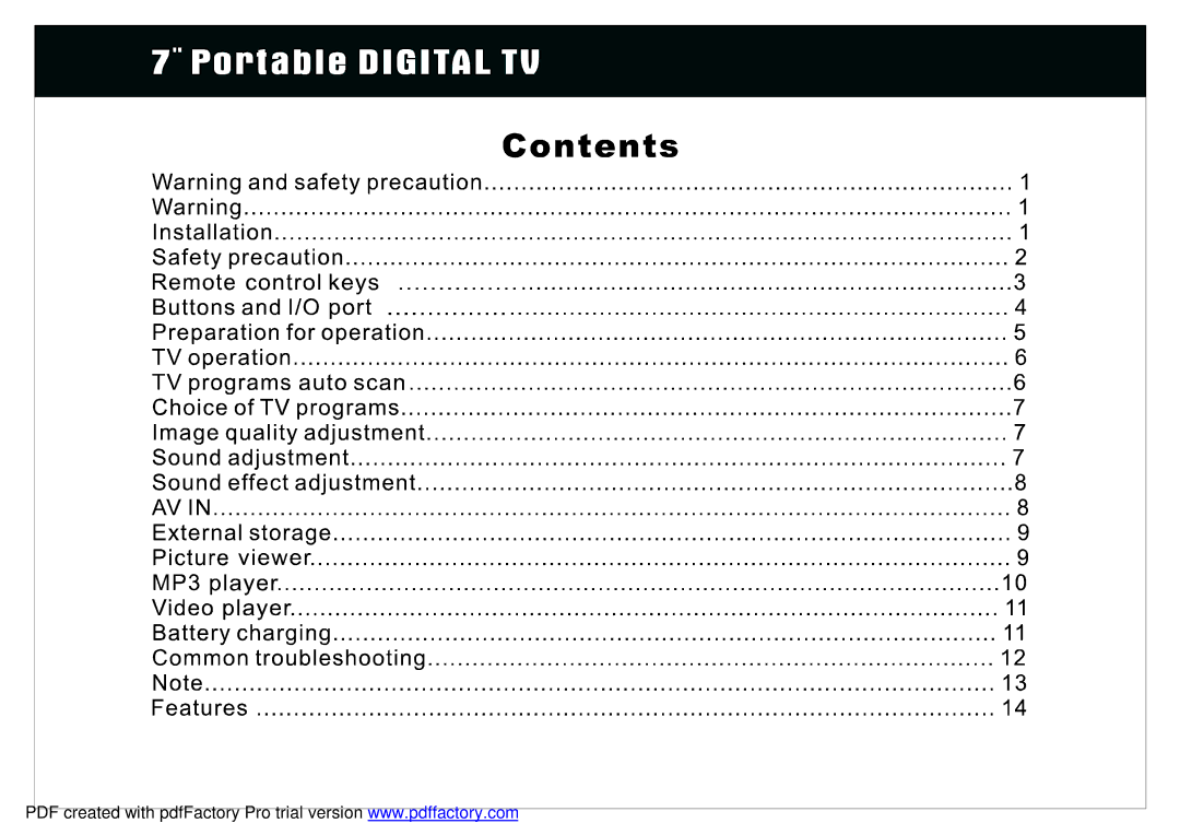 Radio Shack 780PTV manual 