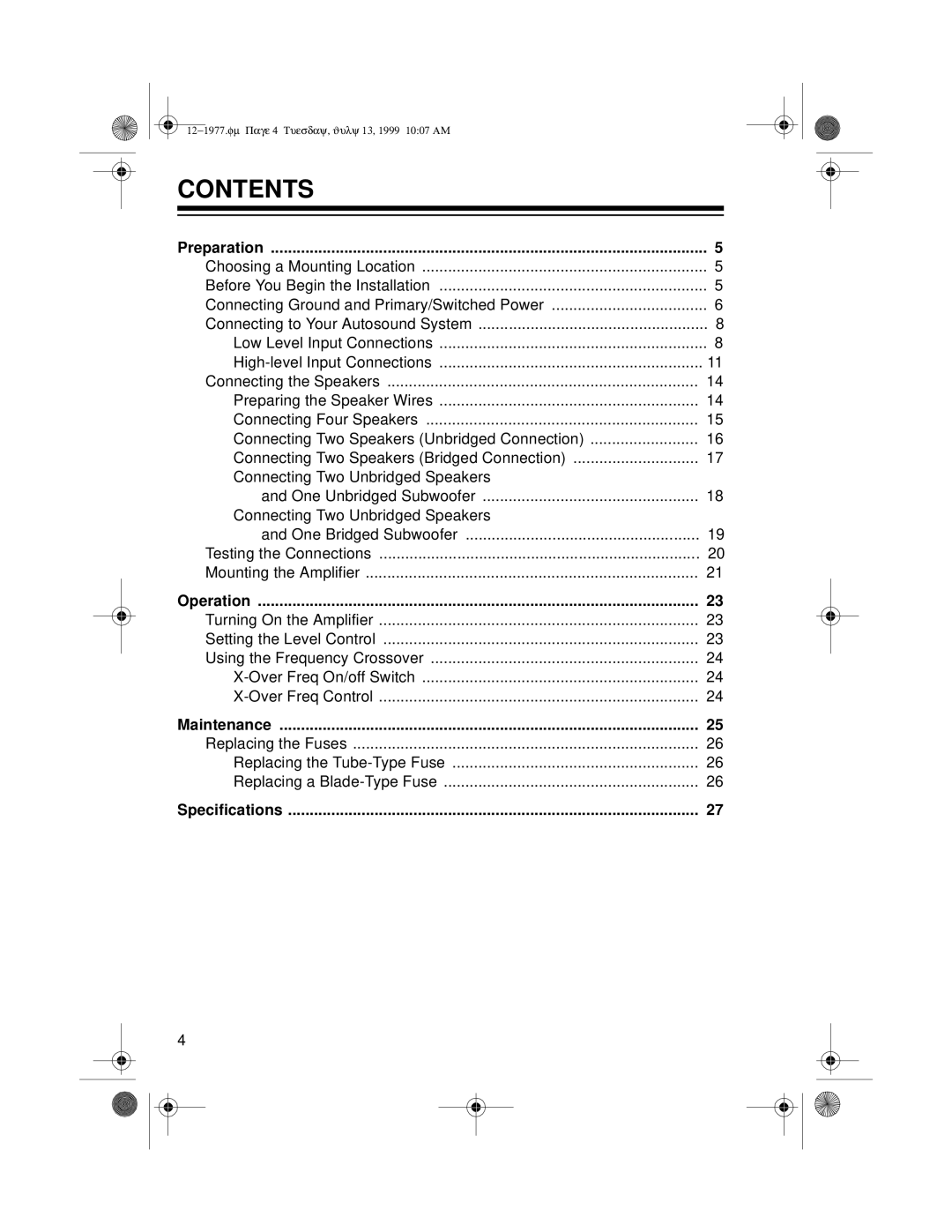 Radio Shack 85 owner manual Contents 