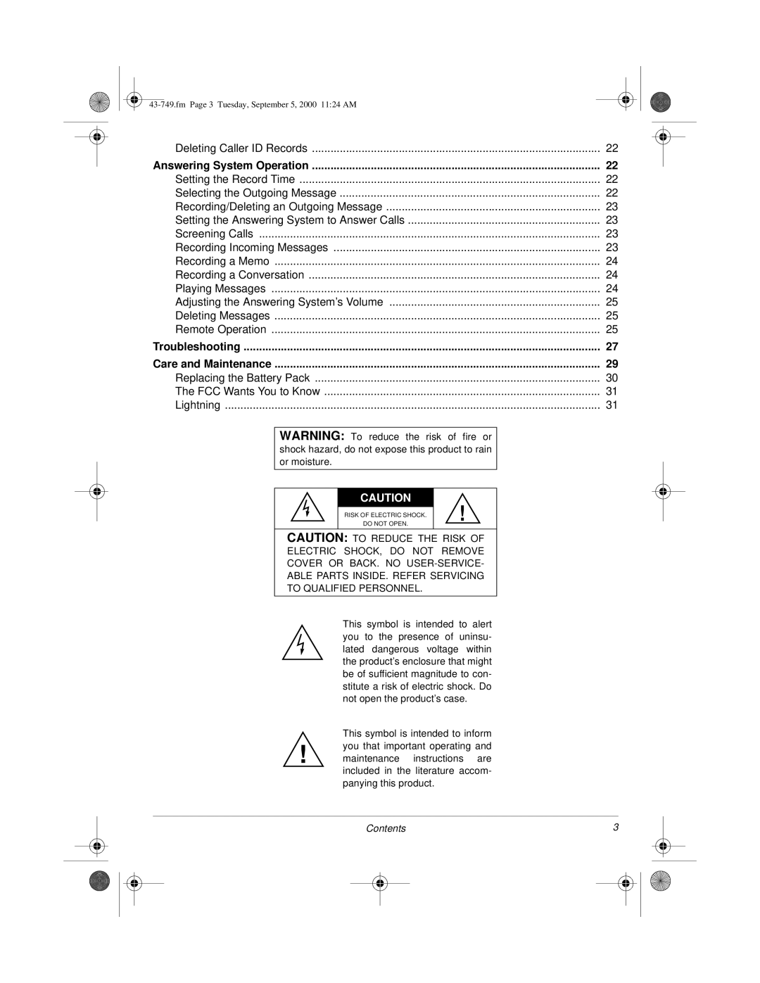 Radio Shack 900 MHz owner manual Answering System Operation 