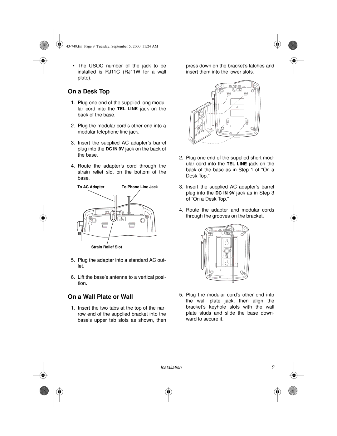 Radio Shack 900 MHz owner manual On a Desk Top 