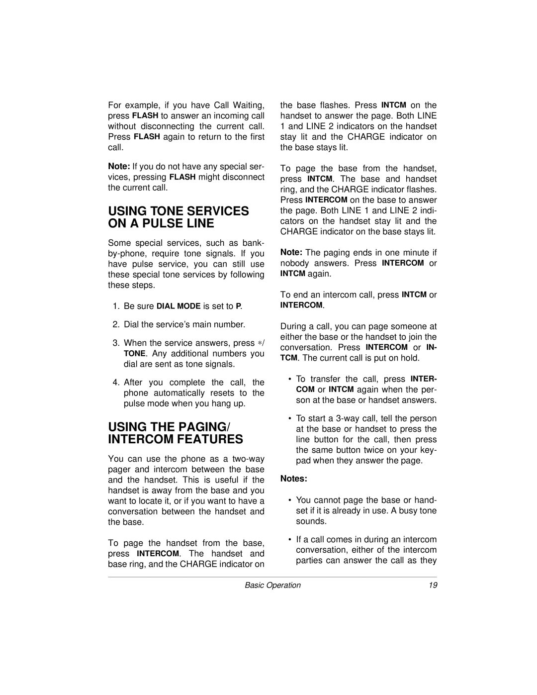 Radio Shack 900MHz owner manual Using Tone Services on a Pulse Line 