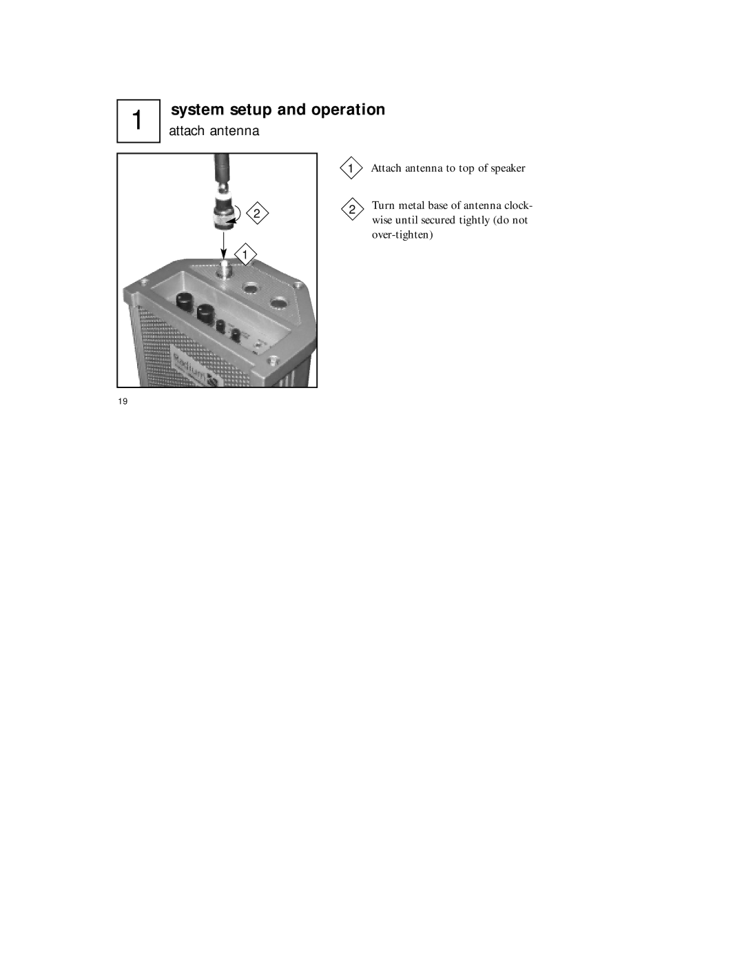 Radio Shack 920SR manual System setup and operation, Attach antenna 