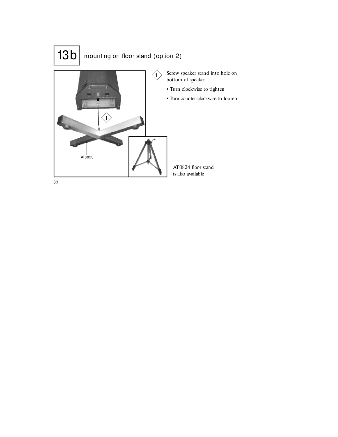 Radio Shack 920SR manual 13b, Mounting on floor stand option 