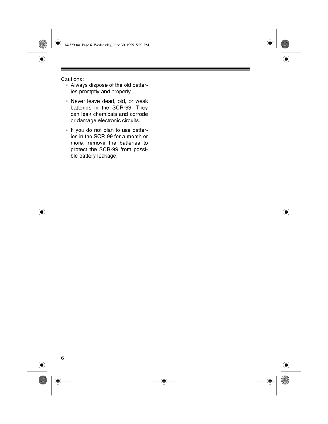 Radio Shack AM/FM Stereo Auto Reverse Cassette Recorder owner manual Fm Page 6 Wednesday, June 30, 1999 527 PM 