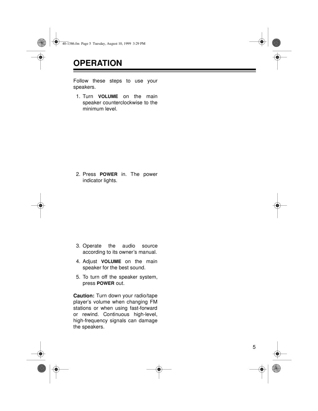 Radio Shack AMX-14 owner manual Operation 