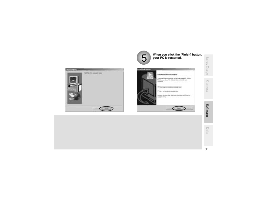 Radio Shack B-020405 owner manual When you click the Finish button, your PC is restarted 