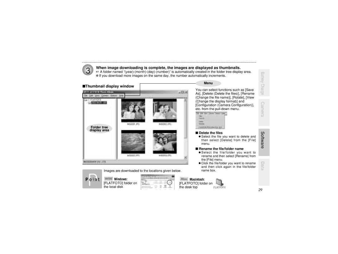 Radio Shack B-020405 owner manual Thumbnail display window, Menu 