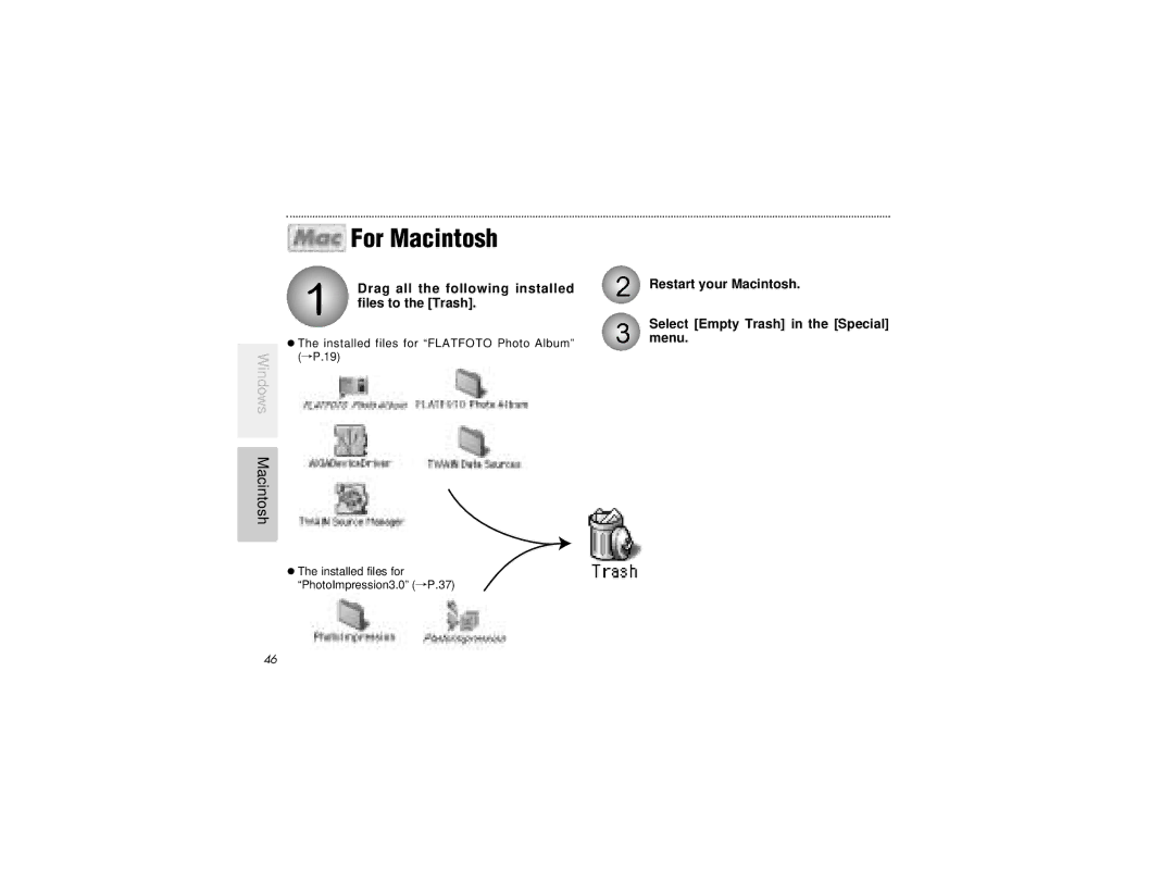 Radio Shack B-020405 owner manual Drag all the following installed files to the Trash 