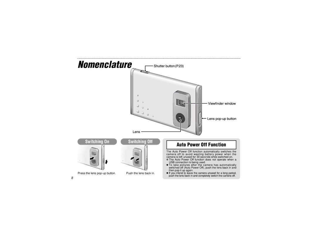 Radio Shack B-020405 owner manual Nomenclature, Auto Power Off Function 