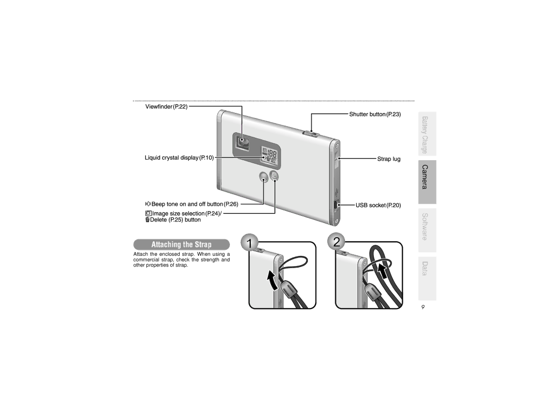 Radio Shack B-020405 owner manual Attaching the Strap 