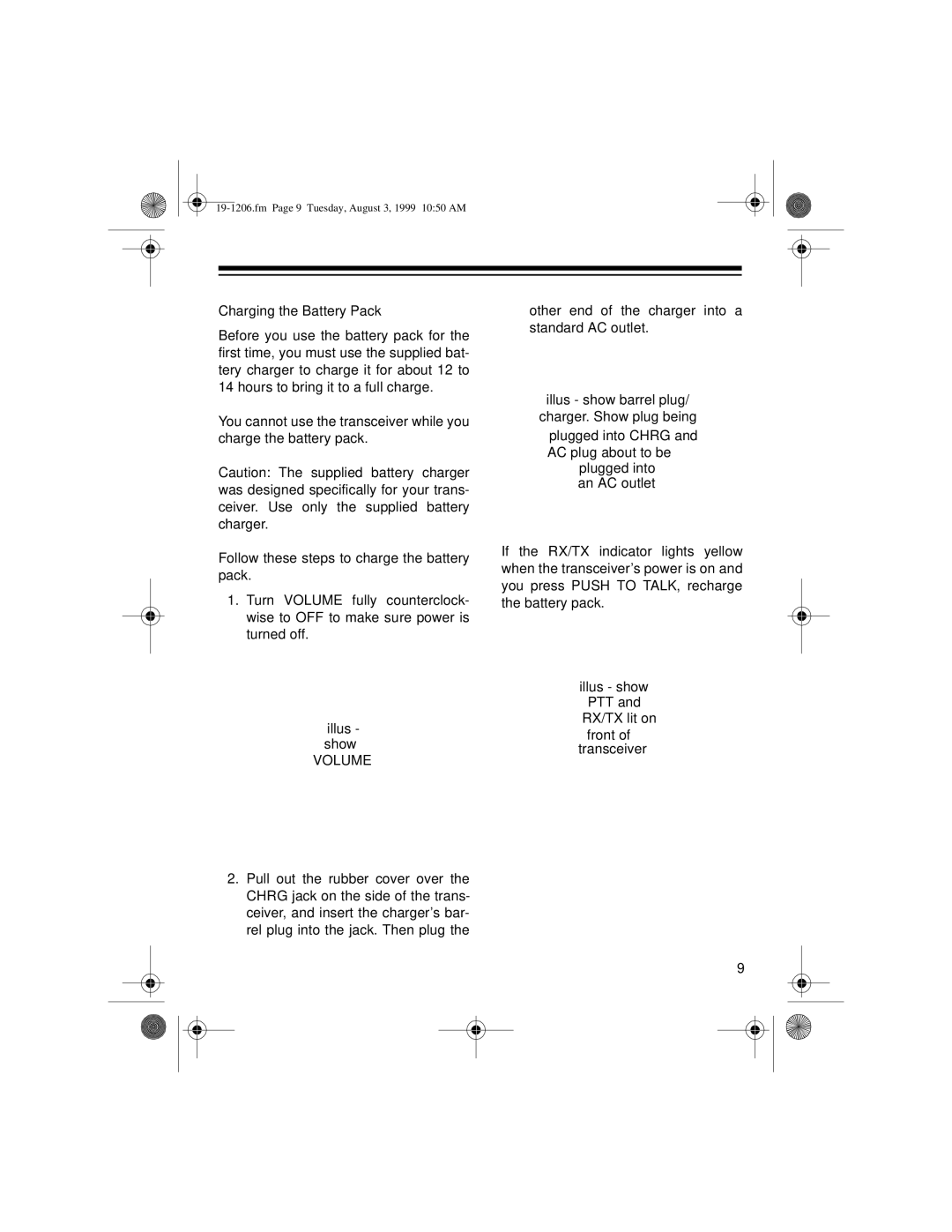 Radio Shack BTX-127 owner manual Volume 