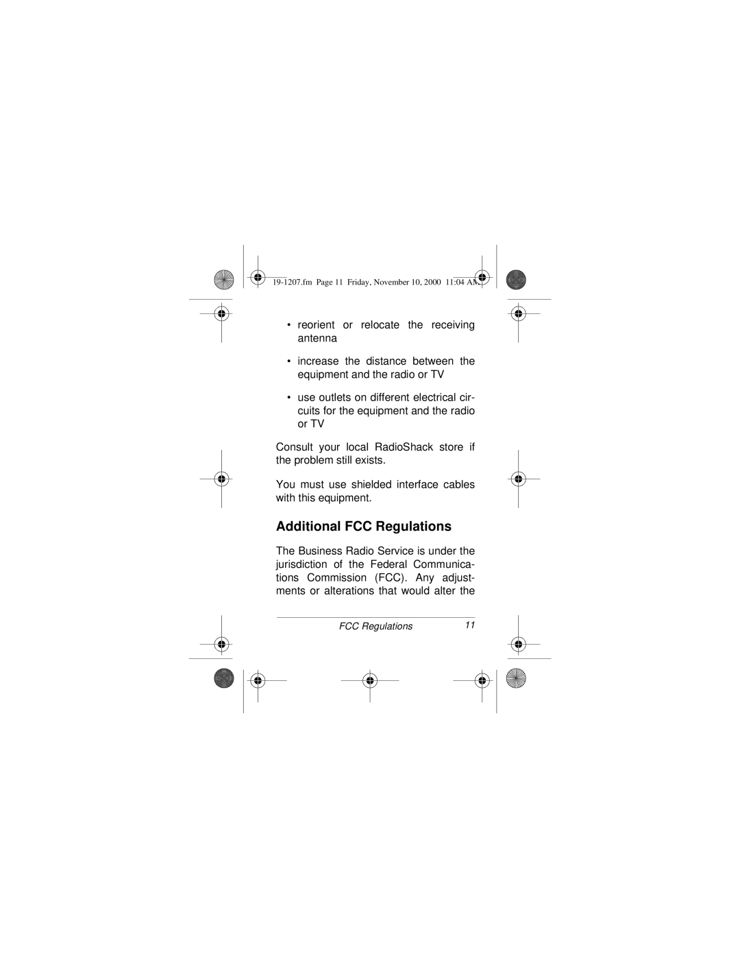 Radio Shack BTX-128 owner manual Additional FCC Regulations 