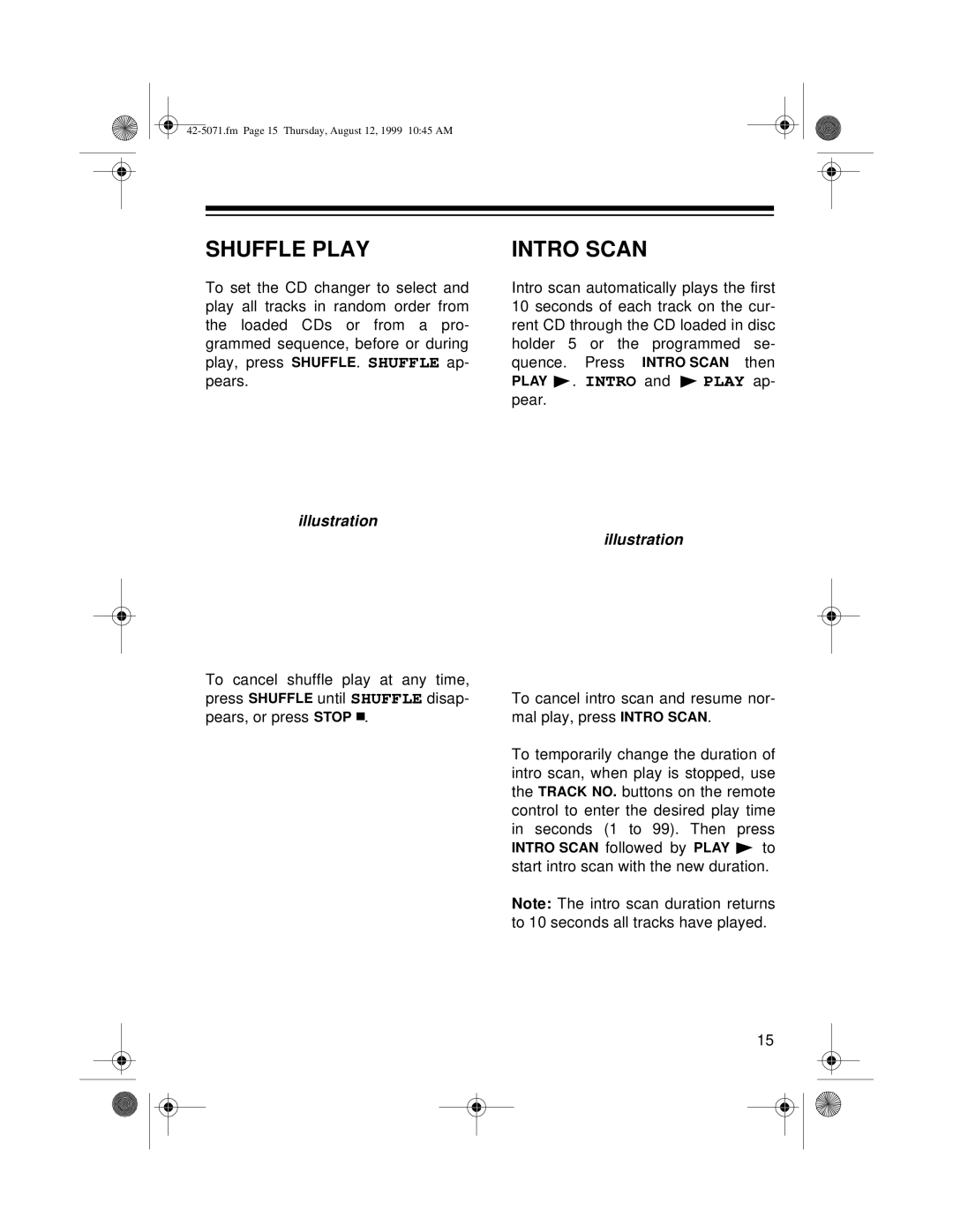 Radio Shack CD-8150 owner manual Shuffle Play, Intro Scan 