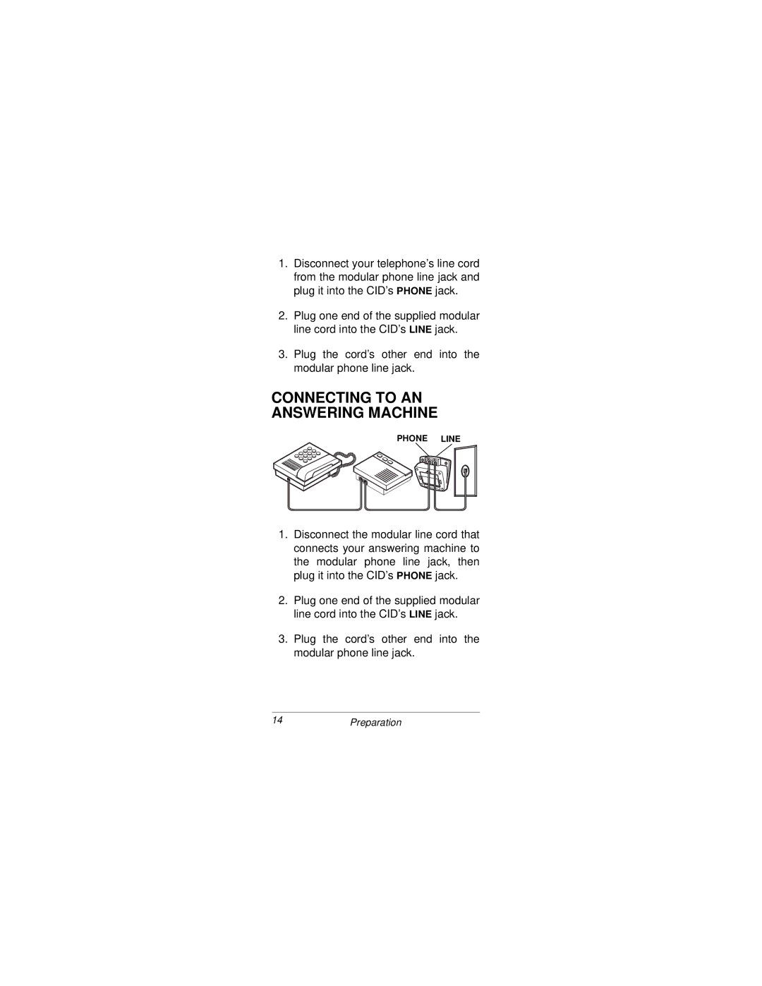 Radio Shack CID 2905 owner manual Connecting to AN Answering Machine 