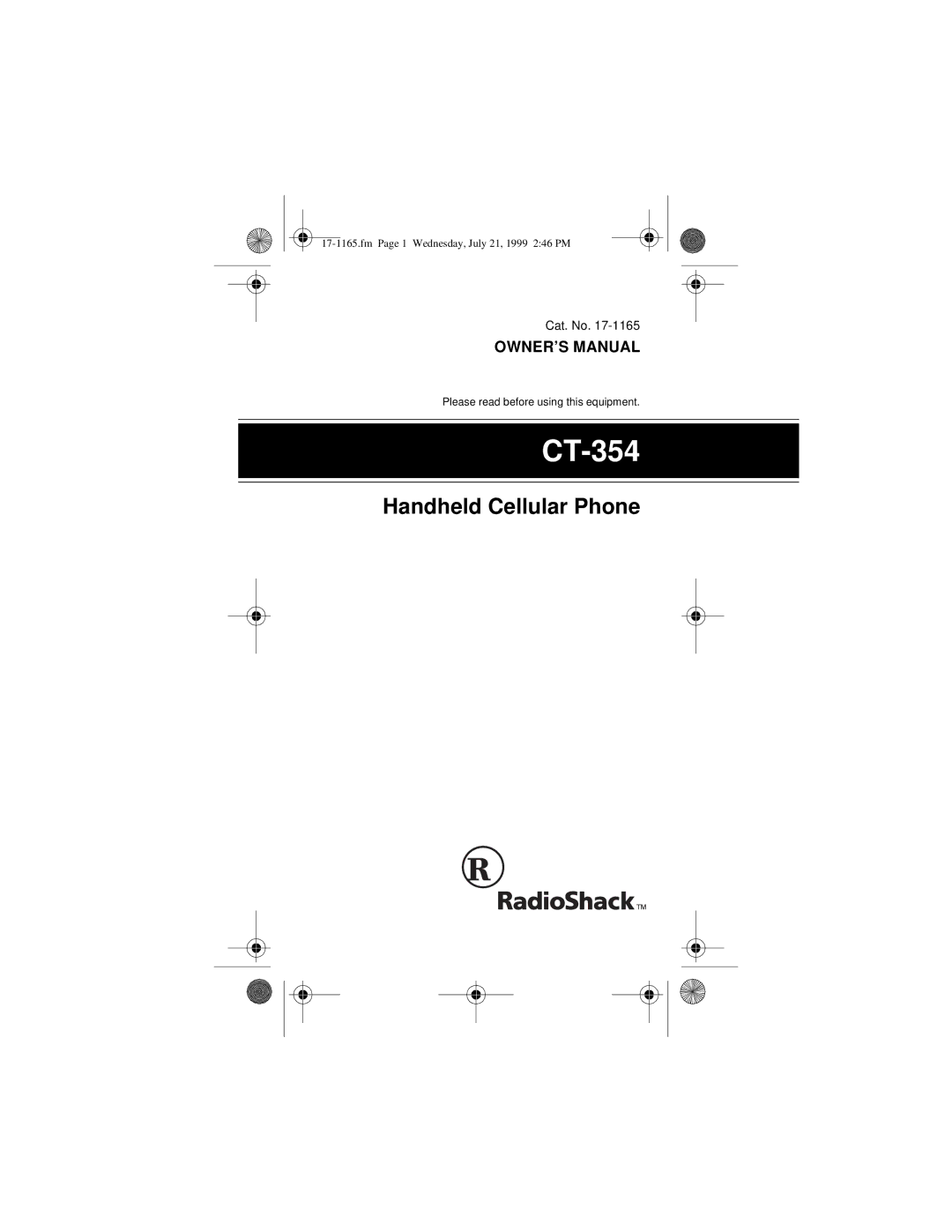 Radio Shack CT-354 owner manual 