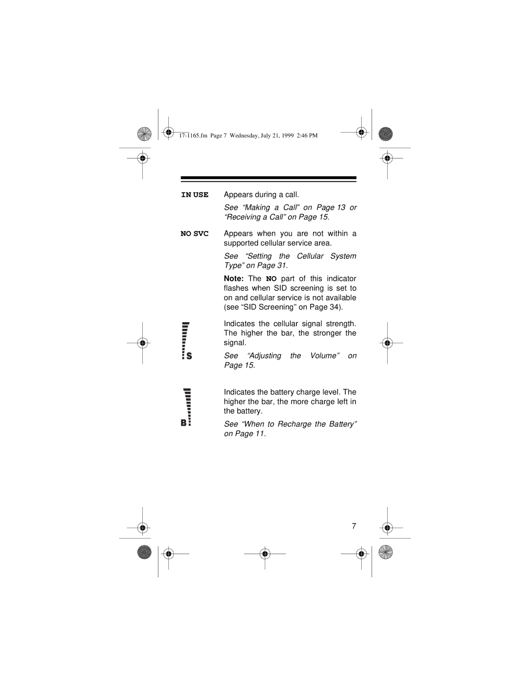 Radio Shack CT-354 owner manual See Making a Call on Page 13 or Receiving a Call on 