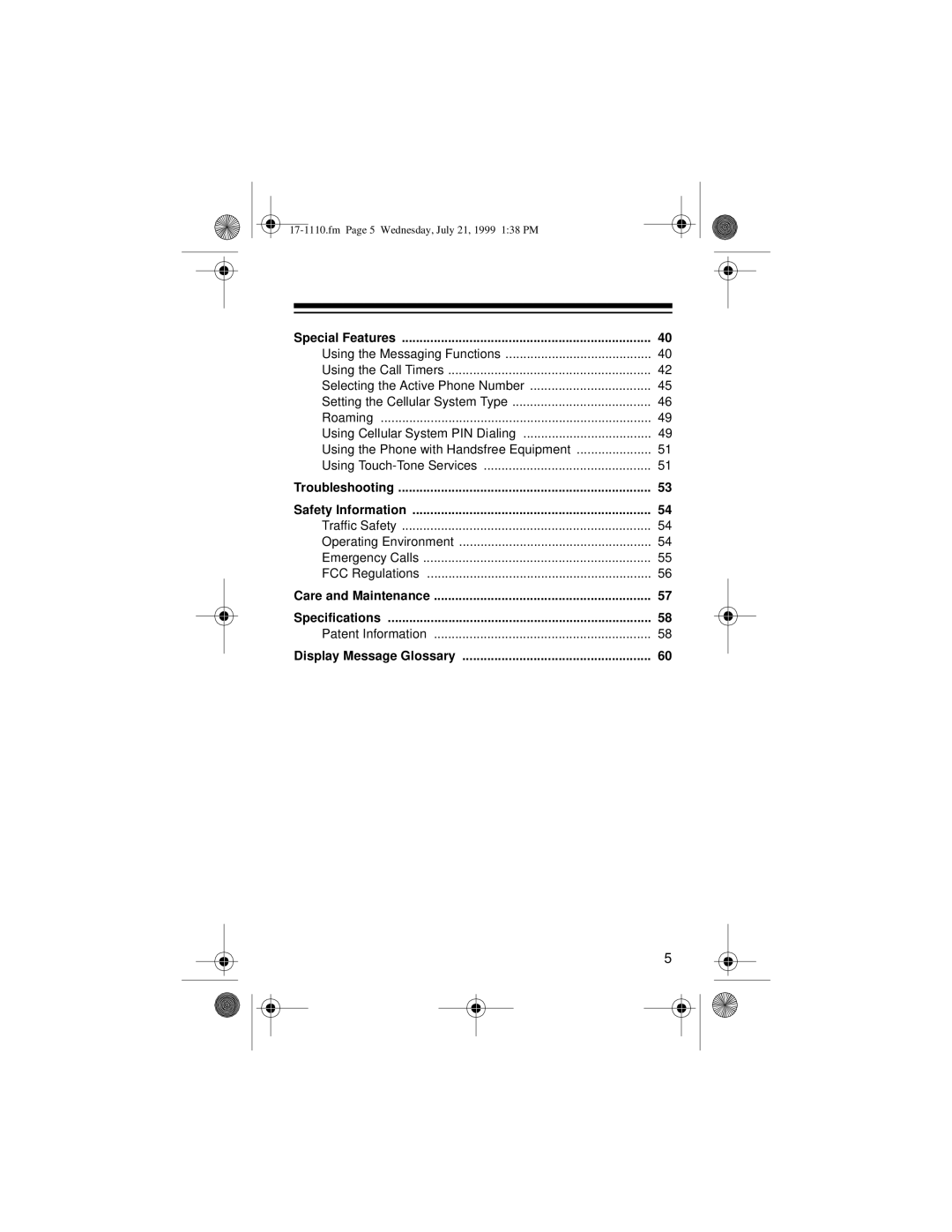 Radio Shack CT-501 owner manual Safety Information 