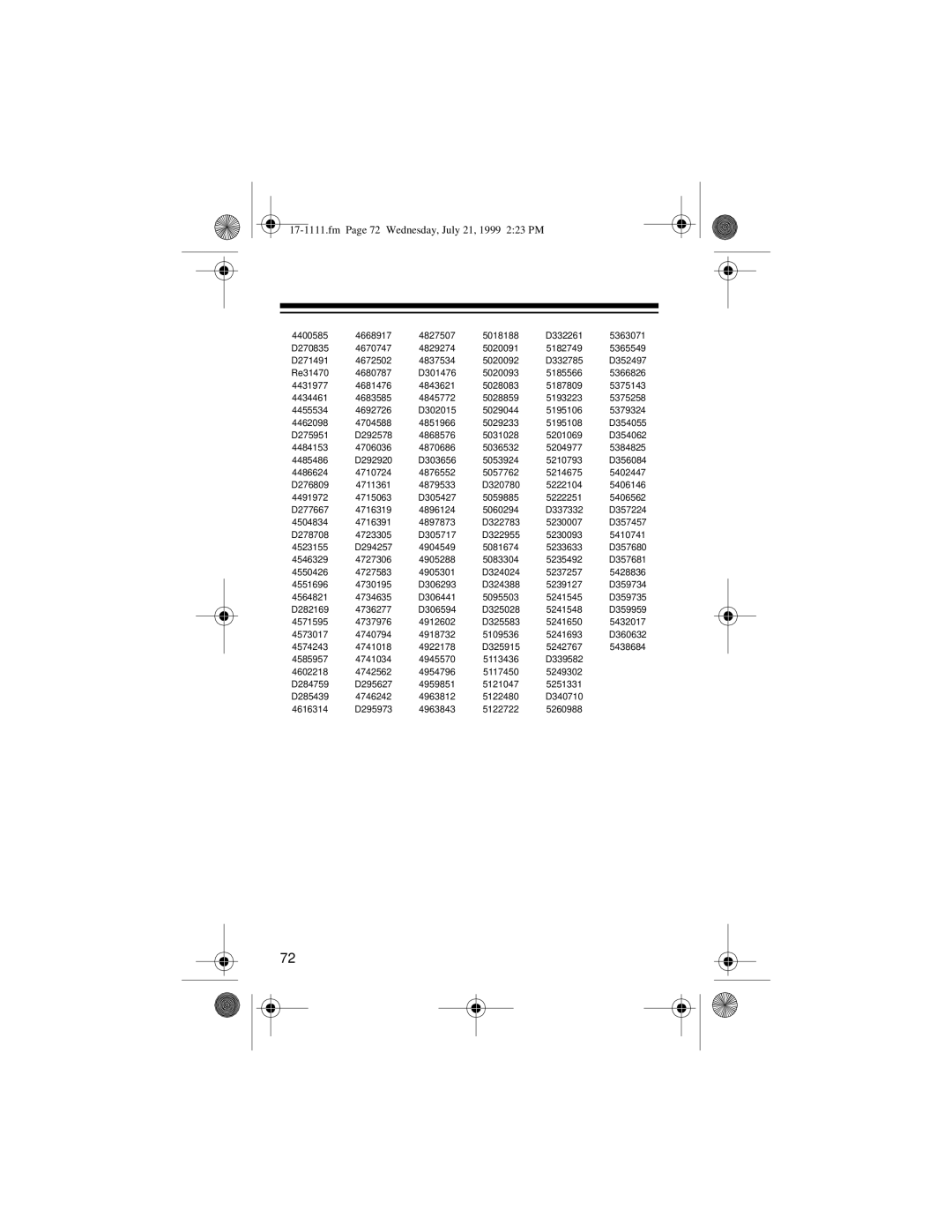 Radio Shack CT-502 owner manual Fm Page 72 Wednesday, July 21, 1999 223 PM 