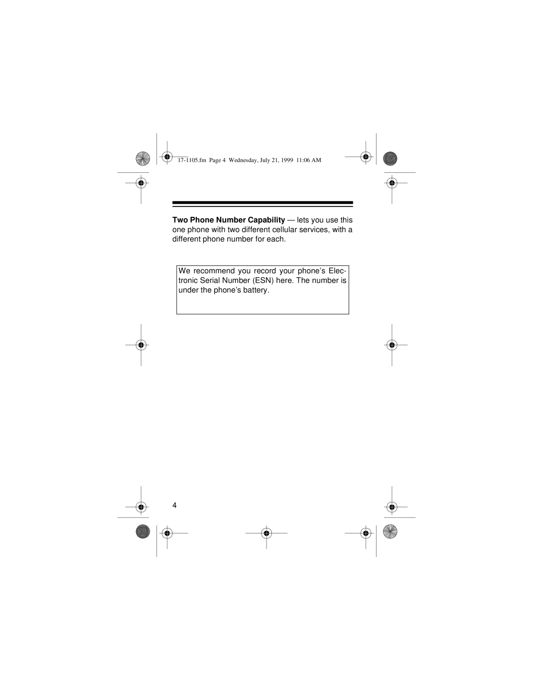 Radio Shack CT-600 owner manual Fm Page 4 Wednesday, July 21, 1999 1106 AM 