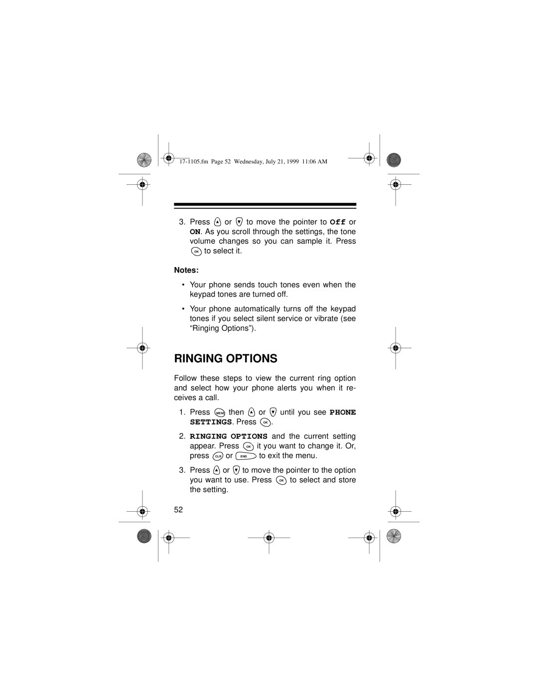 Radio Shack CT-600 owner manual Ringing Options 