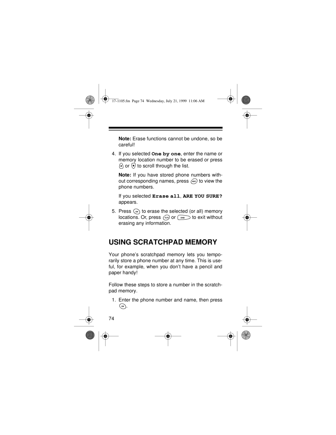 Radio Shack CT-600 owner manual Using Scratchpad Memory 