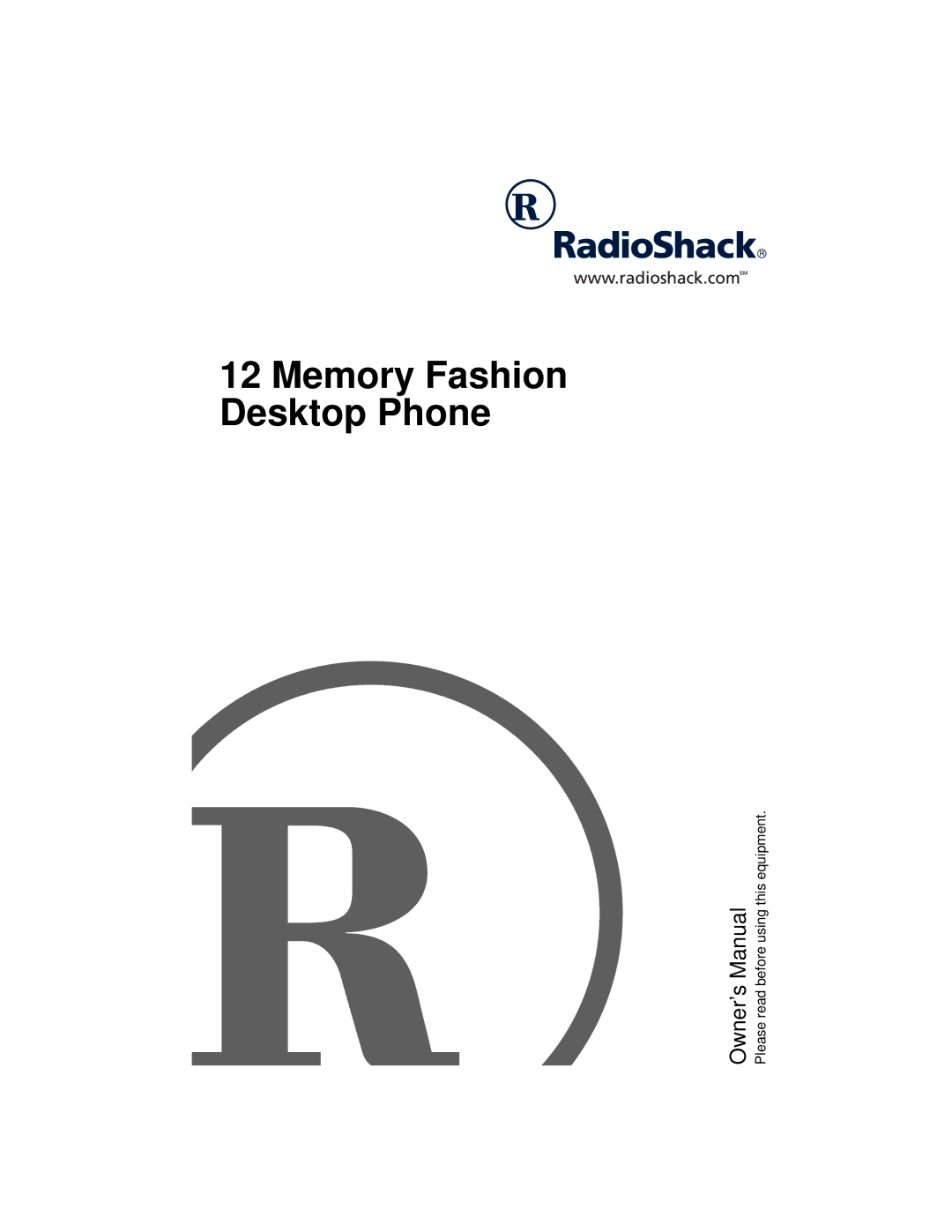 Radio Shack owner manual Memory Fashion Desktop Phone 