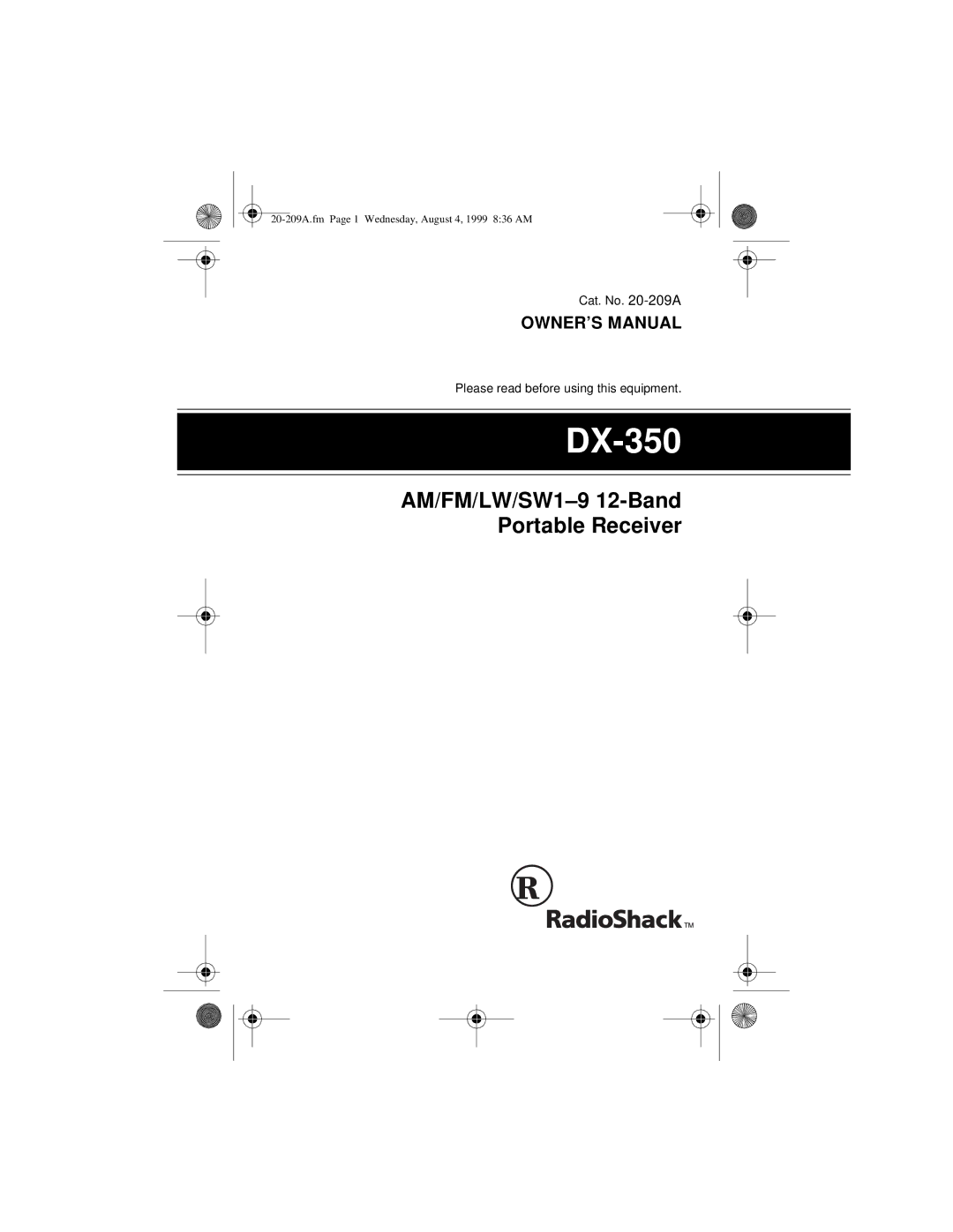 Radio Shack DX-350 owner manual 