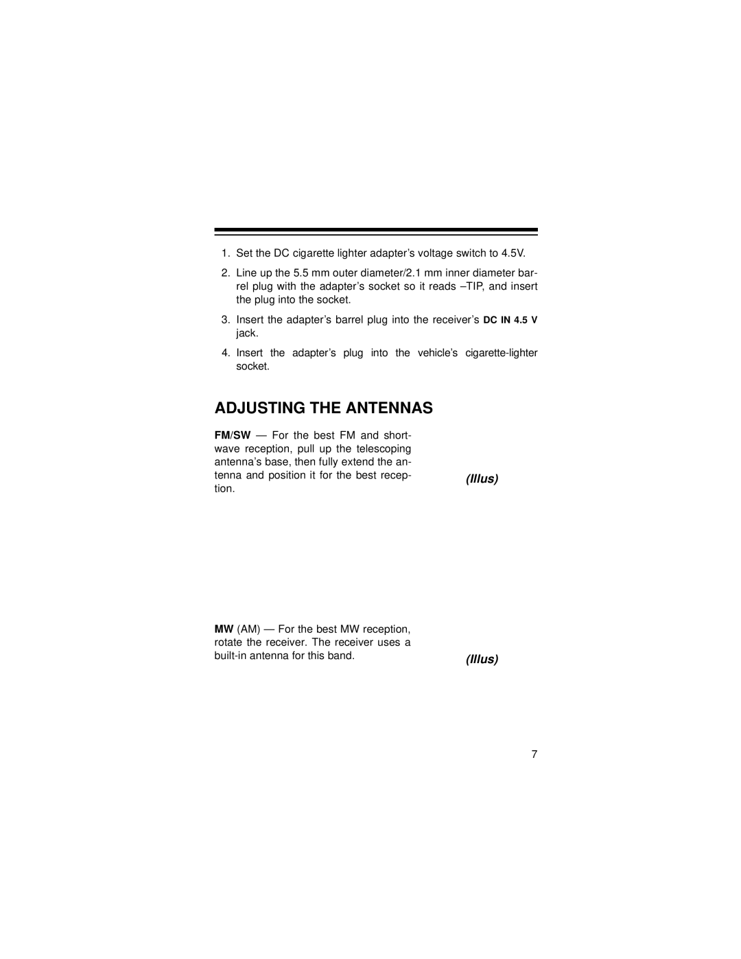 Radio Shack DX-397 owner manual Adjusting the Antennas 